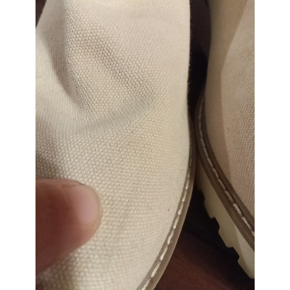 DV By Dolce Vita Boots Womens 10 Rolinda Wedge Ankle Bootie Beige Canvas - Picture 8 of 8